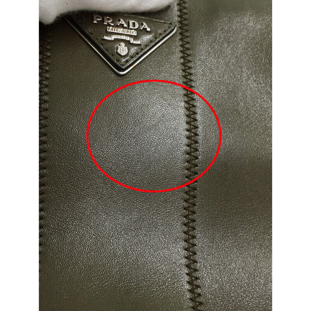 Prada Soft Calf Leather Argilla Tote olive green - Picture 8 of 9